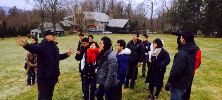 The UPA cadets go on a tour of the Belvedere Training Center to learn about and gain insight to True Parents' work in the American Providence.