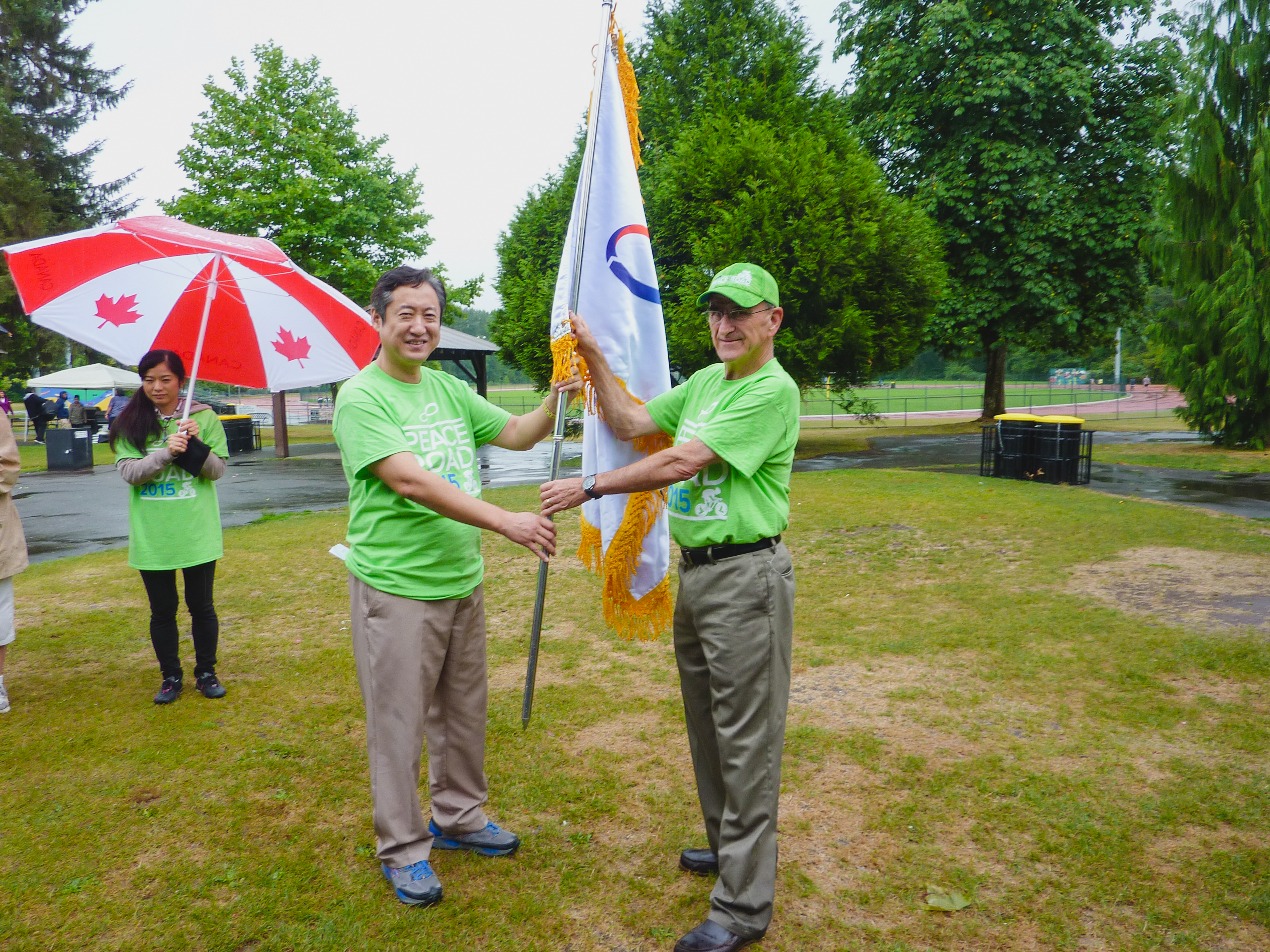 Passing the Flag from Seattle to Vancouver BC July 25 2015