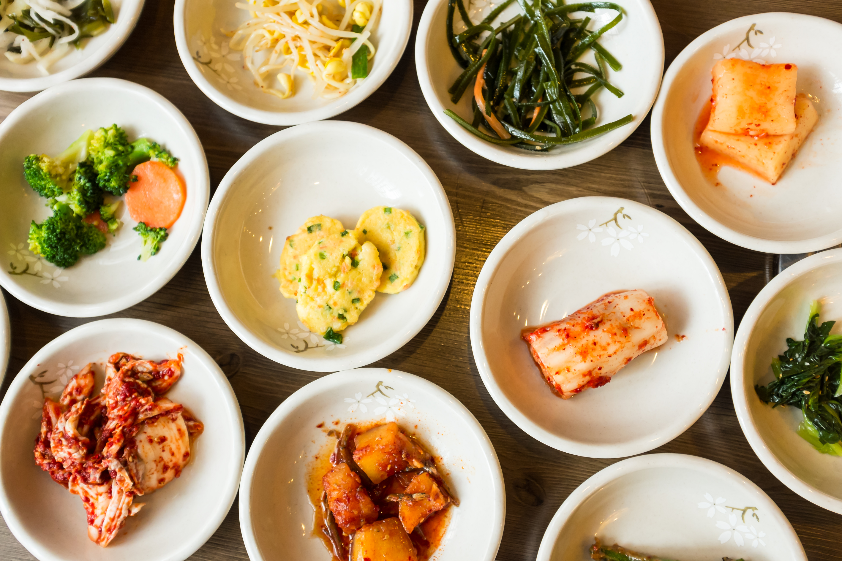 Variaty of Korean food including Kimchi